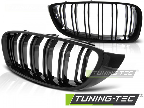 Upgrade Sportgrill Nieren für BMW 3er F30/F31/F36 Facelift Limousine/Touring/Grand Coupe 13-19 Hochglanz schwarz in Doppelsteg Design